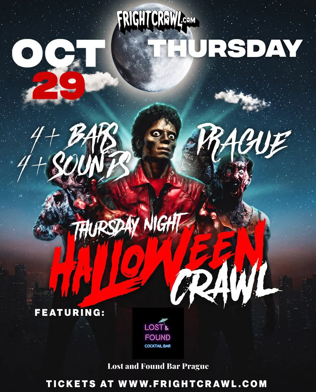 Fright Crawl Prague Halloween poster — Thursday 29 October
