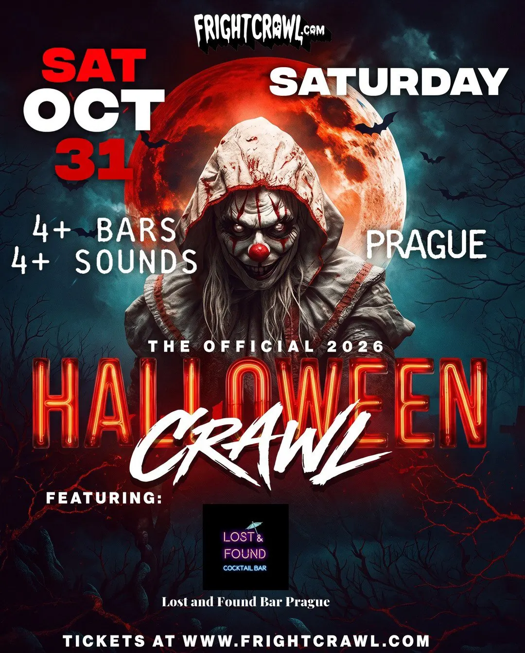 Fright Crawl Prague Halloween poster — Saturday 31 October